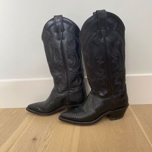 Black Justin Boot Women’s Leather Cowboy Boots - Size 5